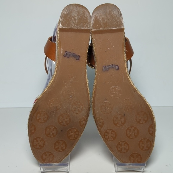 Tory Burch Karissa canvas wedge espadrille platform sandals womans size 9 - Picture 7 of 16